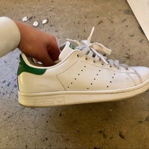 Green Adidas Stan Smith sneakers, size 7.5